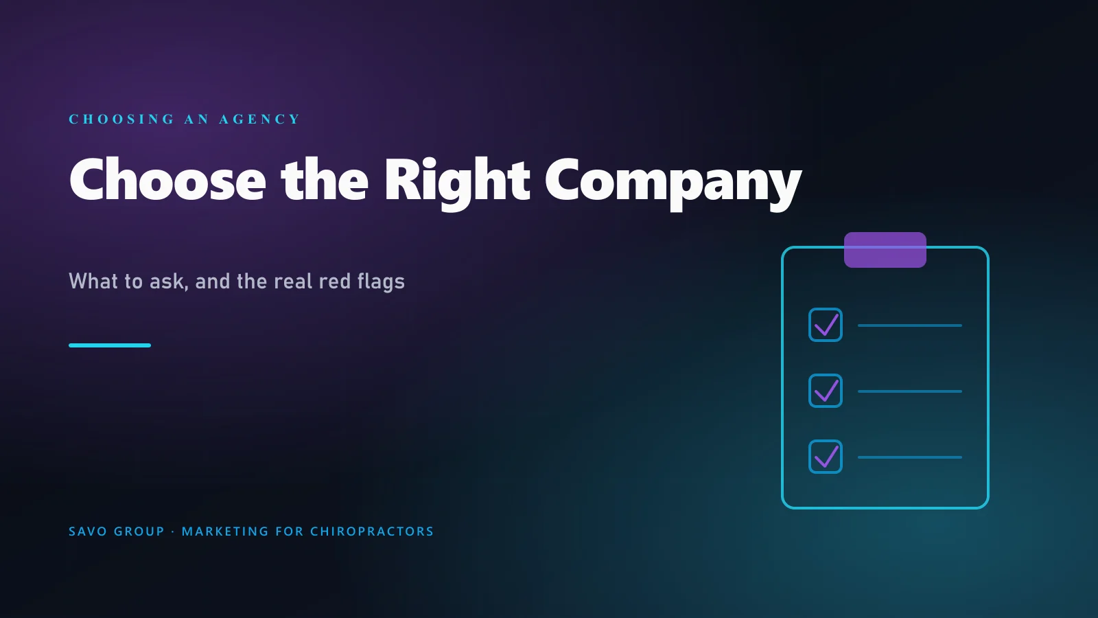 How to choose a chiropractic marketing company: the questions to ask, the red flags to run from, and what a straight answer looks like